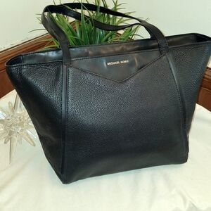 Michael Kors Black Leather Tote Bag